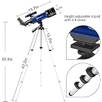 41wtchyd%2BUL. SS150 Telescope-for-Kids-Beginners-Adults-70mm-Astronomy-Refractor-Telescope-with-Adjustable-Tripod-Carry-Bag-Perfect-Telescope-Gift-for-Kids