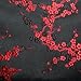 Jewelry Roll Clutch Large - Silk Brocade (Cherry Blsm Black&Red)
