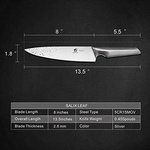 Salix Leaf Chef Knife 8 inch German High Carbon Steel Extra Sharp