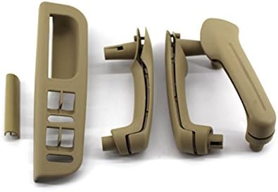 Interior Door Grab Handle Cover Switch Bezel 3x Grab Handles+1x Door bezel cover+1x Switch bezel For VW Jetta Golf Bora MK4 (Beige)