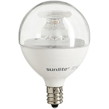 Sunlite LED Globe 40W Equivalent (Only Uses 5 Watts!) Dimmable Clear G16 Bulb, Candelabra Base, Warm White