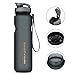 Sports Water Bottle , DRILLPRO 35oz/1L Drinking Bottle - BPA Free - Flip Top Leak Proof - One Click Open for Outdoor & Gym Sport