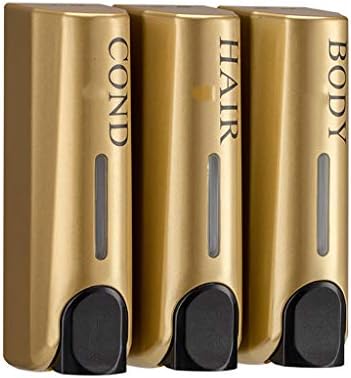 Liquid Soap Dispenser Shower Gel Box Wall-Mounted Bathroom Shampoo Punching Soap Liquid Hand Sanitizer Bottle (Color : Gold, Size : 19.57.521cm)