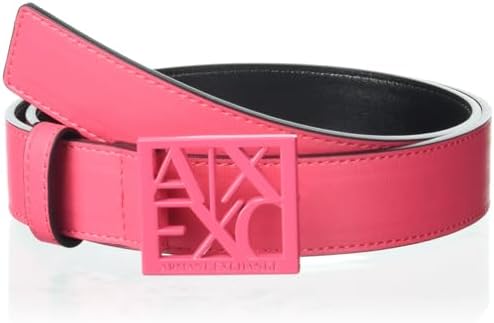 80s Armani Exchange silver printed pink leather belt S Vintage 90s Armani Jeans Leather Belt AJ Italy Y2K Brown  main image 3