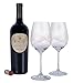 Bezrat Classic Beautifully Designed Stemmed Wine Glasses- Made from Premium Crystal Glass - Red or White Wines- Drinking Goblets Glasses Set Set of 6