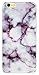 IiEXCEL Marble Pattern Purple Soft Flexible TPU Slim Fit Case and Tempered Glass Screen Protector for iPhone 6 Plus/6s Plus - White Purple