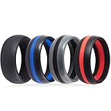 Jude Jewelers 4 Pack Silicone Rubber Wedding Engagement Ring Sports Crossfit Gym Athletes Exercise