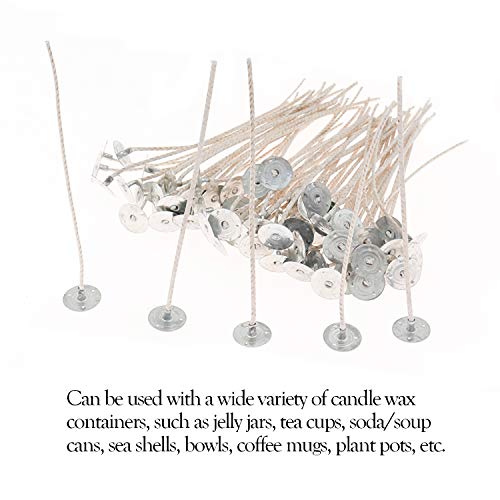 100pcs/lot Candle Wicks for Candle Making - Coated with Natural Soy Wax, Low Smoke - Cotton Threads Woven with Paper - Candle DIY (6 inch)