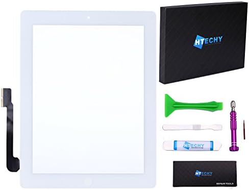 White Touch Screen Digitizer Front Glass Panel with Home Button,Camera Holder Assembly for iPad 3 3rd gen Generation with Repair Kit