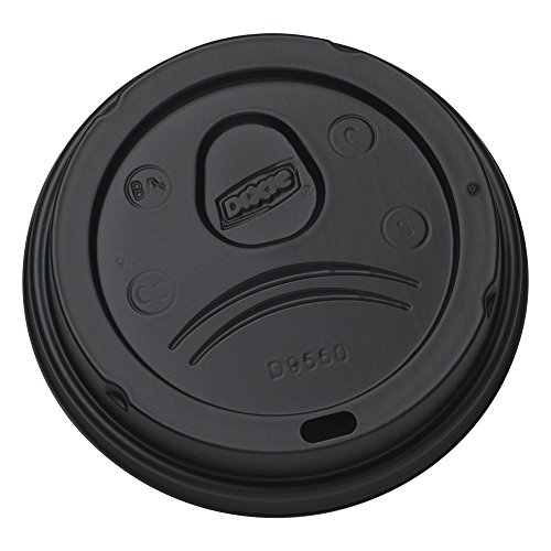 Dixie 20 and 24 oz. Dome Hot Coffee Cup Lid by GP PRO (Georgia-Pacific), Black, D9550B, 1,000 Count (100 Lids Per Sleeve, 10 Sleeves Per Case)