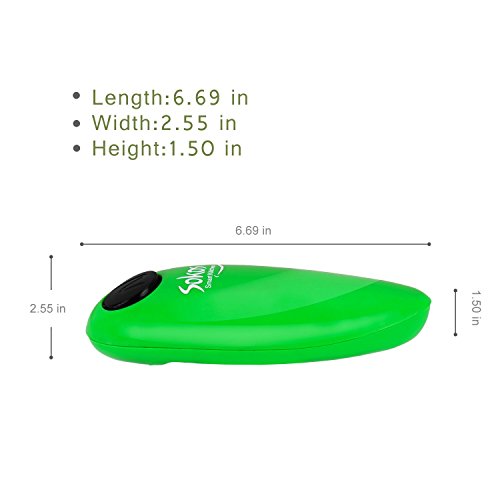 Electric Can Opener, 2AA Batteries Operated(Not Included) Smooth Soft Edge with One-Touch Start Automatic Can Opener Â for Seniors with Arthritis (Green)