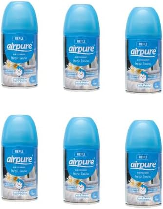 airpure 6 x Freshmatic Refill 250ml Fresh Linen Airwick Compatible AF102B-6-B