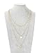 Unicra Dainty Disc Layered Choker Necklaces Multi-layer Circle Necklace Bar Y Pendant Choker with Long Chain Jewelry for Women and Girls (Gold)
