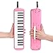 Piano 32 Key Melodica Musical Instrument for Music Lovers Beginners Gift with Carrying Bag Piano Sticker and Cleaning Cloth (Pink)