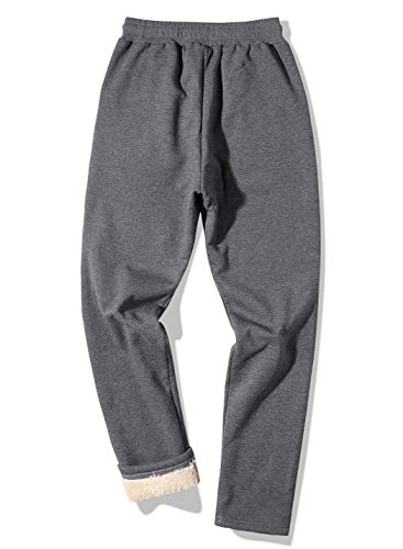 Gihuo men's winter fleece pants sherpa lined sweatpants active running jogger pants Clearance