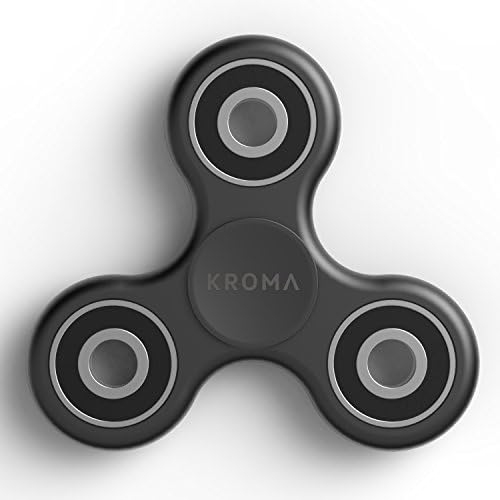 Kroma Anti-Anxiety Fidget Spinner for Relief from ADHD, Anxiety, and Boredom, suitable for Kids and Adults (Black)