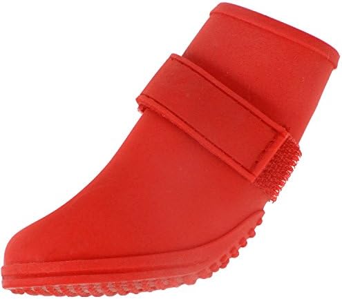 Jelly Wellies Preimum Rain or Shine Waterproof Dog Boot with Extra Firm Gripping Soles- Small, Red