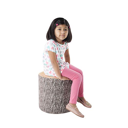 Guidecraft Soft Log Stool Upholstered Kids Footrest, Ottoman, Stump or Chair Themed Children