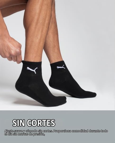 Meias puma short crew (5 unidades), pretas, 47-49 (pacote com 5) unissex adulto — foto 8 de 8
