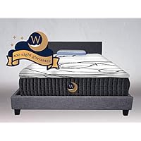 NBD Corp Luna Series 12" Dual-Firmness Hybrid Cool Sleep Mattress by WonderDreamz Made with CertiPur-US Certified Foam & Individually Encased Pocket Springs. 400-night Sleep Trial & 10 yr Warranty