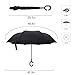 Z ZAMEKA Double Layer Inverted Umbrellas Reverse Folding Umbrella Windproof UV Protection Big Straight Umbrella Inside Out Upside Down for Car Rain Outdoor with C-Shaped Handle