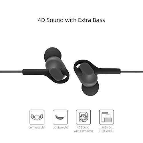 atongm Wired Earphones, Wired Headphones with Microphone and Volume Control, Noise Isolating Earphones, Flat Wired Earbu