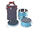 Maiyuansu Stainless Steel Lunch Box, Lock Container and Heat/Cold Insulated Bag, Leak Proof Stackable Bento Lunch Box for Adults Large Capacity Food Storage Boxes (3-Tier, Blue)