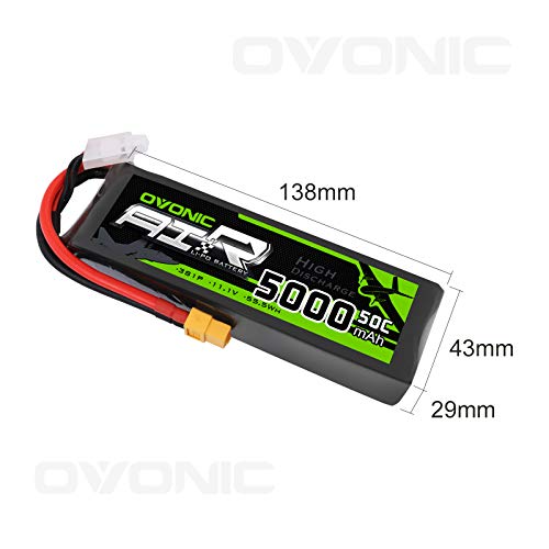OVONIC 3S Lipo Akku 11.1V 50C 5000mAh mit XT60-Stecker für RC Auto Boat Truck Heli Flugzeug Quadcopter Hubschrauber… – Bild 5