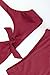 QINSEN Hipsters Sexy Scoop Neck Cropped Top Bandage 2PCS Swimsuit Bikini Sets Wine XL