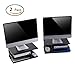 Rfiver Home Office Printer Stand Dual Monitor Stand Riser for Desk with Versatile Storage,Black Wood Desktop File Organizer – 2 Pack for Multi-Functions, DO1003thumb 4