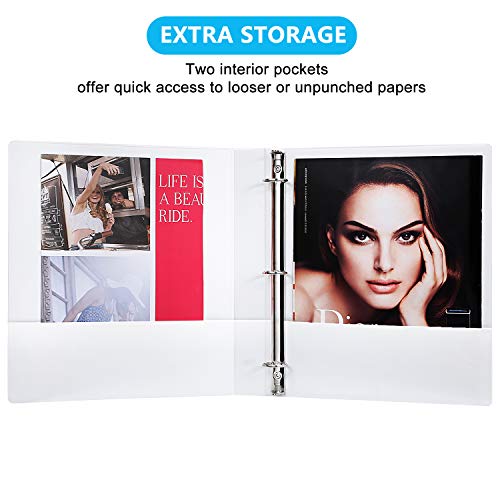 3 Ring Binder 1 Inch, SEEKIND View Binders White, Holds Up to 8.5"11