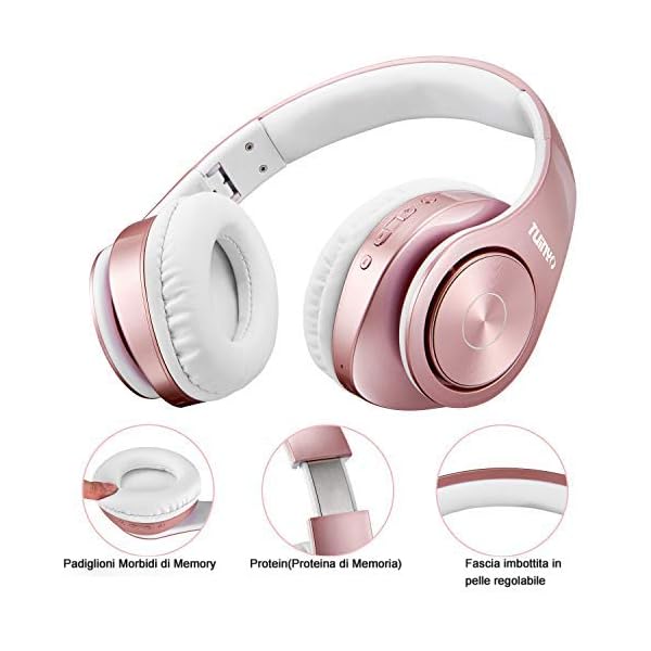 Bluetooth-Headphones-WirelessTuinyo-Over-Ear-Stereo-Wireless-Headset-35H-Playtime-with-deep-bass-Soft-Memory-Protein-Earmuffs-Built-in-Mic-Wired-Mode-PCCell-PhonesTV-Rose-Gold TUINYO Bluetooth Headphones Wireless, Over Ear Stereo Wireless Headset 40H Playtime with deep bass, Soft Memory-Protein…