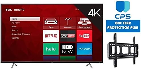 TCL 49S405 49-Inch 4K Ultra HD Roku Smart LED TV (2017 Model) w/ED Bundle - $119 Value (Bundle Includes: Wall Mount Bracket + 1 Year Extended CPS Limited Warranty) (Certified Refurbished)