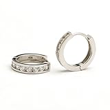 Sterling Silver CZ Hoop Earrings