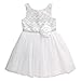 Youngland Girls' Lace Bodice Sparkle Mesh Tulle Dress with Flower