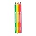 KUTSUWA Hi LiNE Highlighter Pencil, 4 brilliant fluorescent colors/set, 1 Set, Yellow, green, Pink, Orange (PA001)