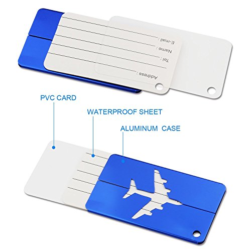 Luggage Tags,Metal Baggage Tags Travel ID Labels Tag for Aircraft Travel Bag Suitcases Bags Labels - Set of 8 +2 Combination Padlocks