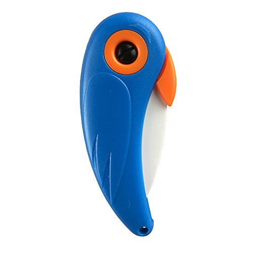 BGT Ceramic Paring Knife Mini Pocket Folding Knives Creative Kitchen Knives for Fruit (Blue)