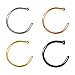 BodyJ4You Body Jewelry Piercing Nose Hoop Ring Stud Stainless Steel 18G (8mm) Value Pack 4PC