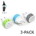 OREI European Power Plug Adapter, with 2 USA Inputs - Travel 3 Pack - Type C (US-9C) - Turkey, Italy, Iceland, and More - Safe Grounded Use with Cell Phones, Laptop, Camera Chargers, CPAP, and More