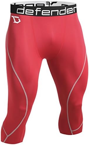 Defender Men's Compression Baselayer Capri Shorts Skin Cool Dry Soccer R_L
