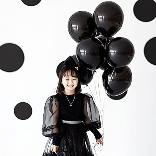 Yisscen Balloons Black, Latex Black Balloons, 12 Inch Helium Balloons, Used for Christmas, Valentine's Day, Wedding Party, Round Balloon Decoration, Balloons Birthday Girl Boy (Black)