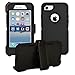 iPhone 7 / iPhone 8 Cover | 2-in-1 Screen Protector & Holster Case | Full Body Military Grade Edge-to-Edge Protection with carrying belt clip | Drop Proof Shockproof Dustproof | Black / Black