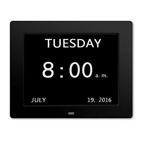 Heqiao 8 inch dementia calendar clock digital large led…
