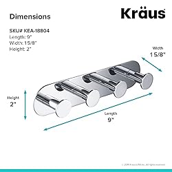 Kraus Elie Bathroom Robe and Towel Hook Rack with 4
