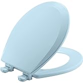 Bemis 500EC 464 Wood Toilet Seat with Easy Clean & Change Hinges, Round, Dresden Blue