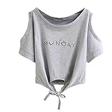 Froomer Women Summer Casual Off Shoulder Short T-Shirt Crop Tops