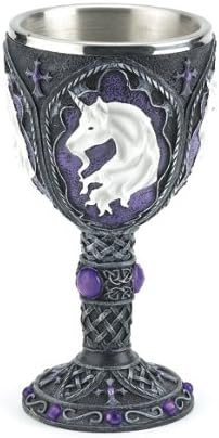 Mythical Unicorn Purple Goblet Celtic Fantasy Chalice