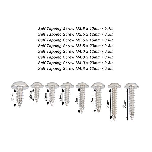 340 Stück/Set Edelstahlschraube Befestigungsteile schrauben Selbstschneidende Schrauben Hardware Befestigungsteile… – Bild 3