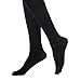 MANZI 2 Pairs Women's Run Resistant Control Top Panty Hose Opaque Tights(Small,Black)